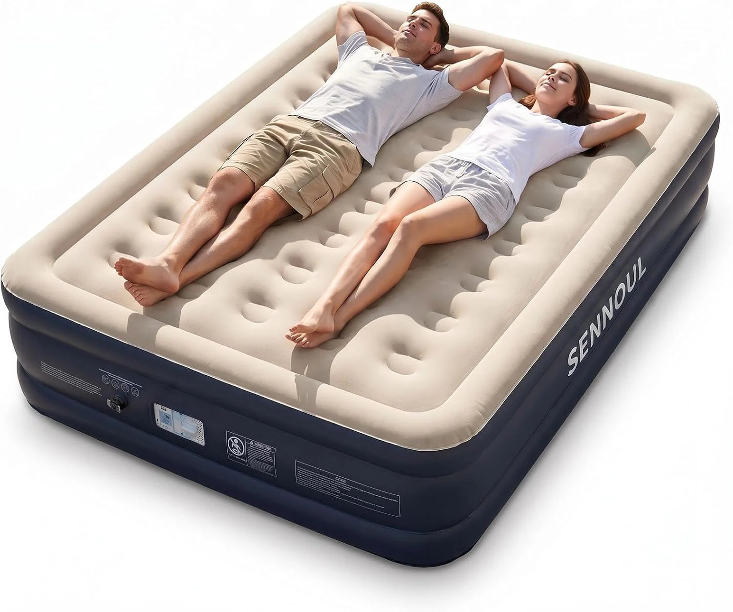 Special SENNOUL Air Mattress Queen with Built in Pump, Inflatable Mattress Blow Up Mattress 18 Raised Comfort - Image 8