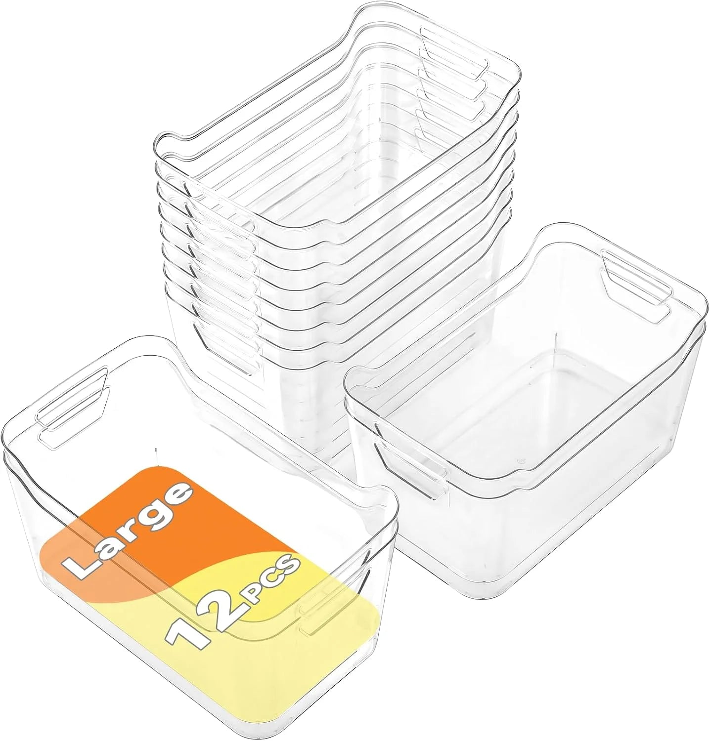 Special 12 Pack Clear Plastic Storage Bins, Pantry Organizers and Storage, Clear Pantry Organizer Bins, Plastic Containers - Image 3