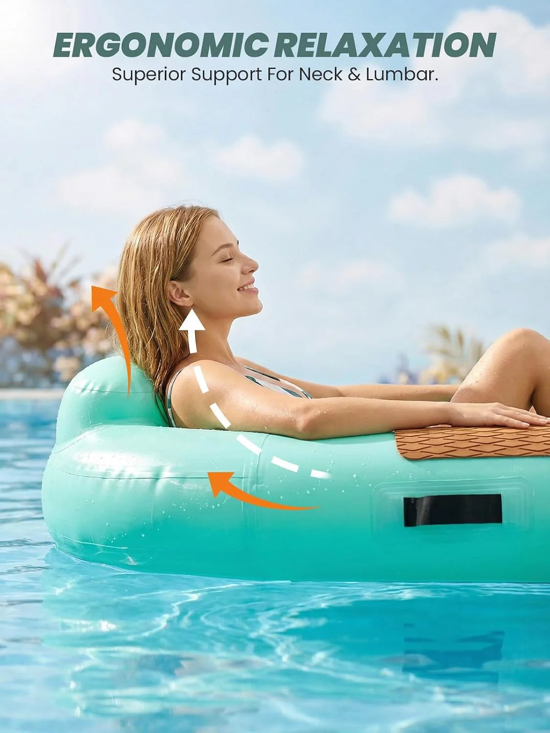 Special Zeraty Heavy Duty Double-Sided PVC Scrim Floating Chair Inflatable Pool Lounger for Adults, Premium Water Hammock - Image 9