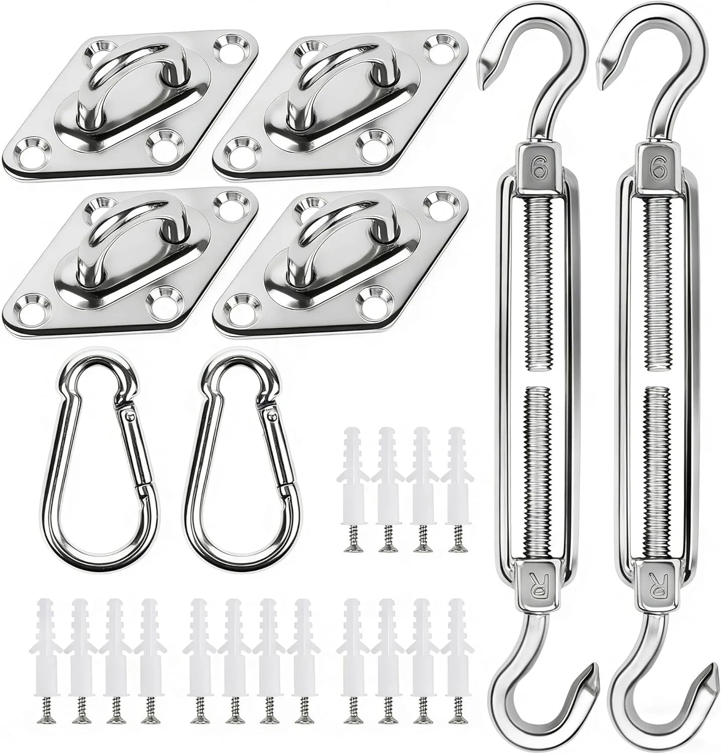Special yofit 80Pcs Shade Sail Hardware Kit 6 inch for Triangle Rectangle Sun Shade - Image 3