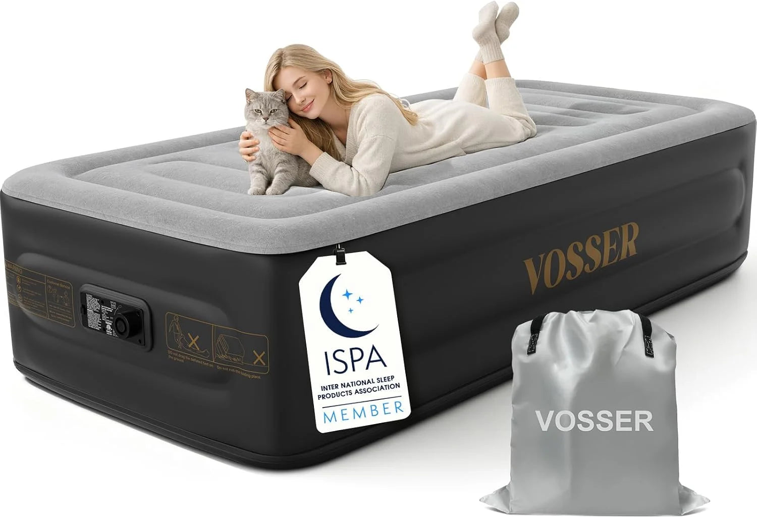 Special Queen Air Mattress with Built-in Pump, 18" Raised Blow Up Mattress, Flocked Top Inflatable Mattress for Home - Image 9