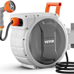 Special VEVOR Retractable Garden Hose Reel, 1/2 in x 50 ft, Wall Mounted Hose Reel with 9-Function Sprayer Nozzle and 180°