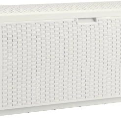 Alternative view of Special 99 Gallon Wicker Horizontal Outdoor Deck Box with Hinged Lid, Water-Resistant Storage Solution for Patio