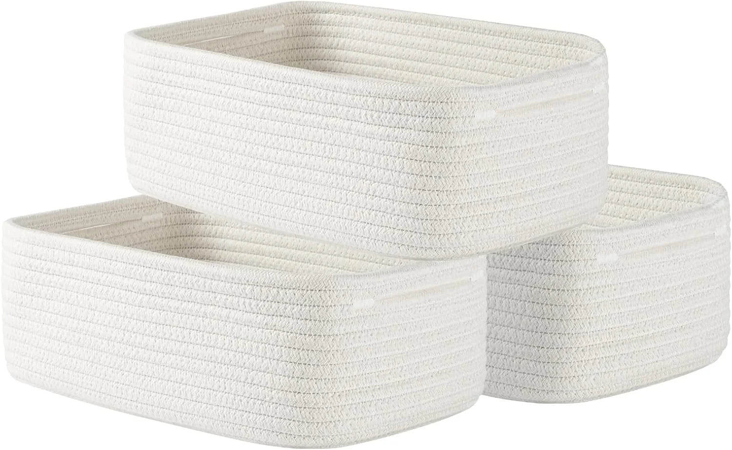 Special Woven Storage Organizing Basket, 13.5×9.5×5 inches, 3 Pack, Shelf baskets for closet organization - Image 3