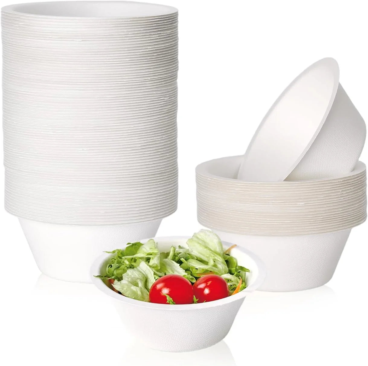 Special 150 Pack 12 oz Compostable Paper Bowls Disposable, White - Image 2
