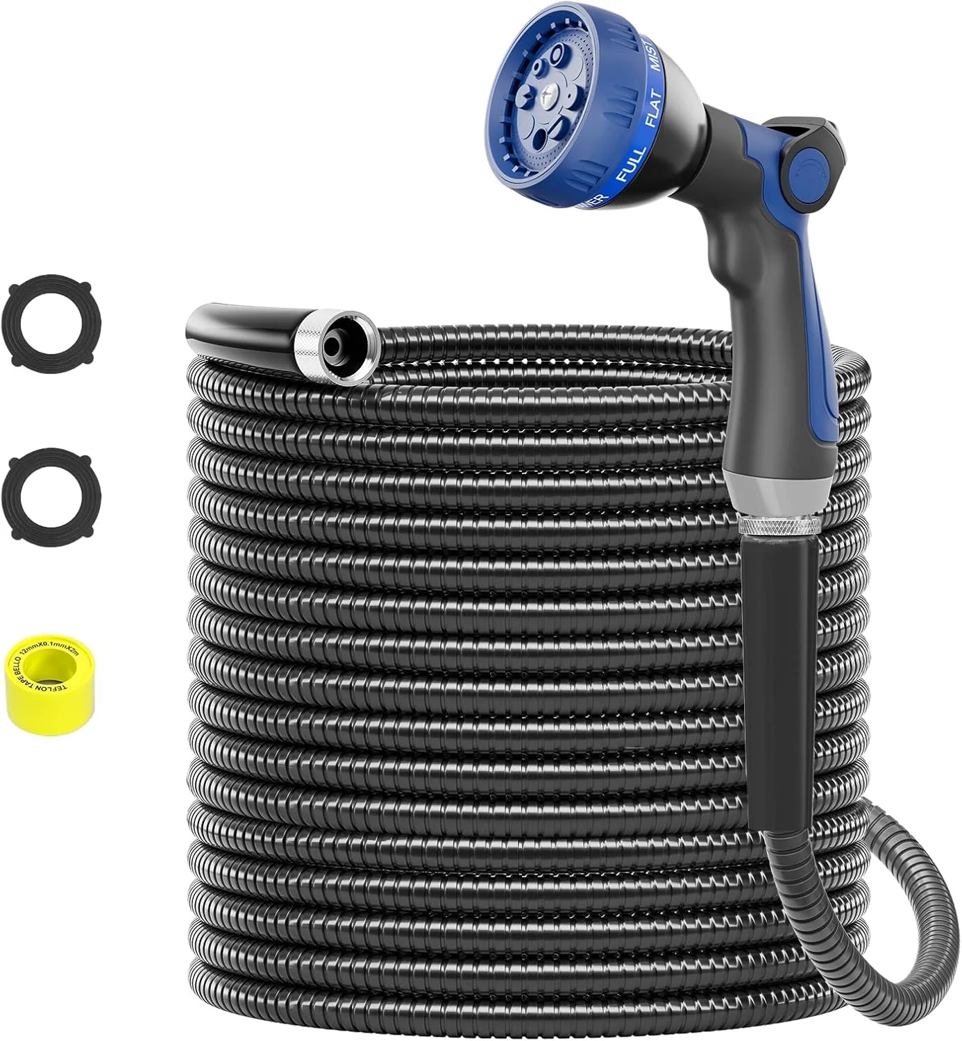 Special 100ft 304 Stainless Steel Garden Hose Metal, Heavy Duty Water Pipe with Nozzles for Yard - Image 8